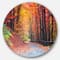 Designart - Road in Beautiful Autumn Forest' Disc Forest Large Metal Circle Wall Art